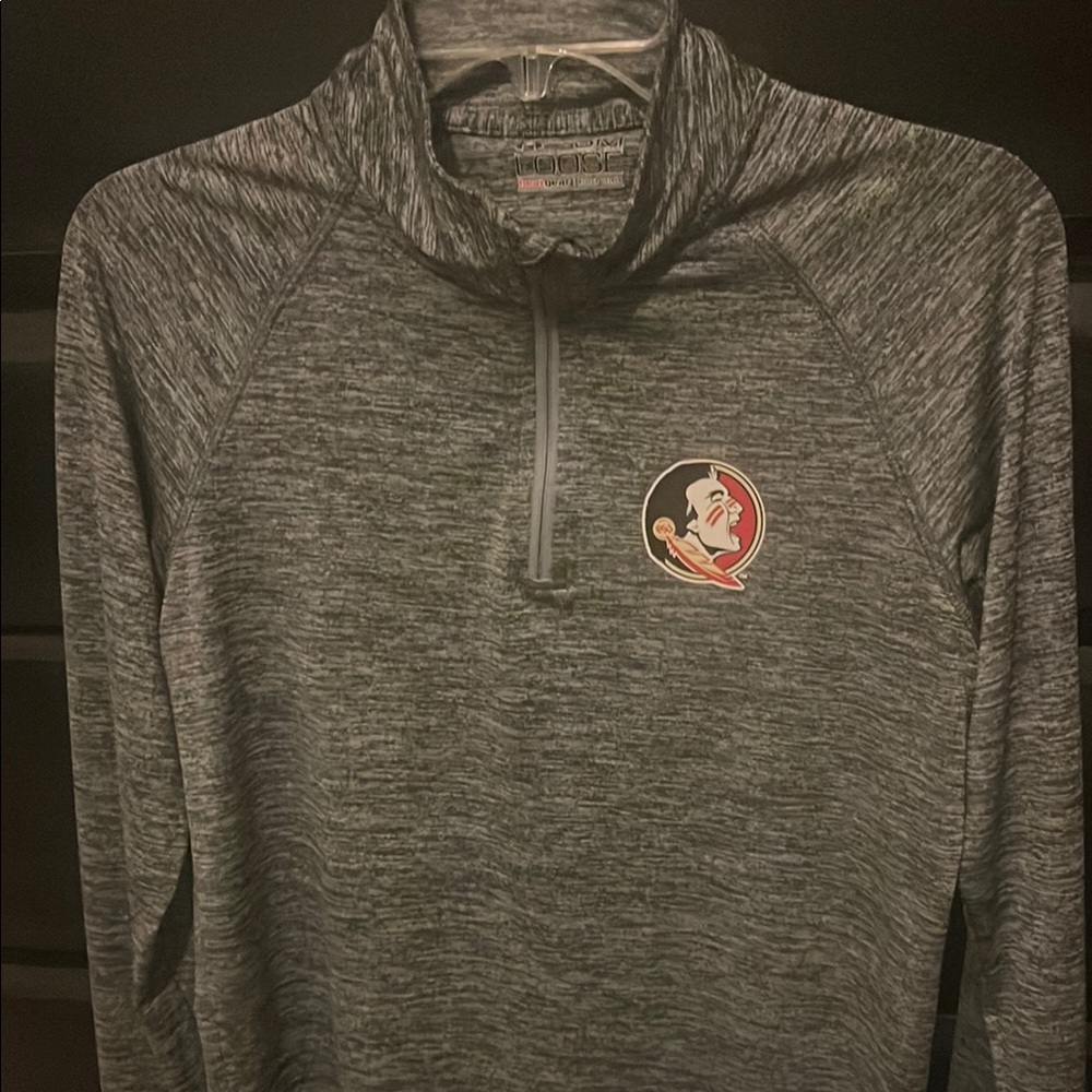 Under Armour Gray Quarter-Zip Pullover with FSU Logo